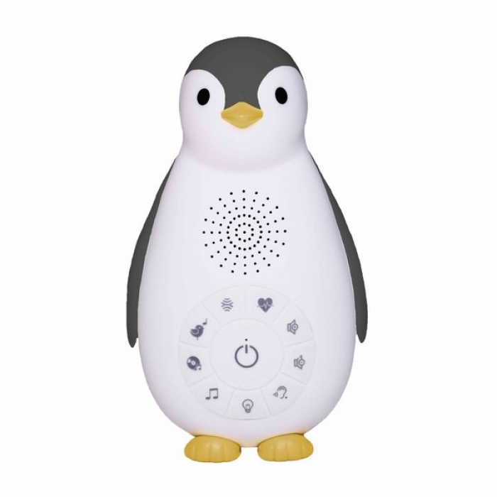 картинка Беспроводная колонка+проигрыватель+ночник пингвинёнок Зои (ZOE) ZAZU (серый) интернет-магазин Киндермир
